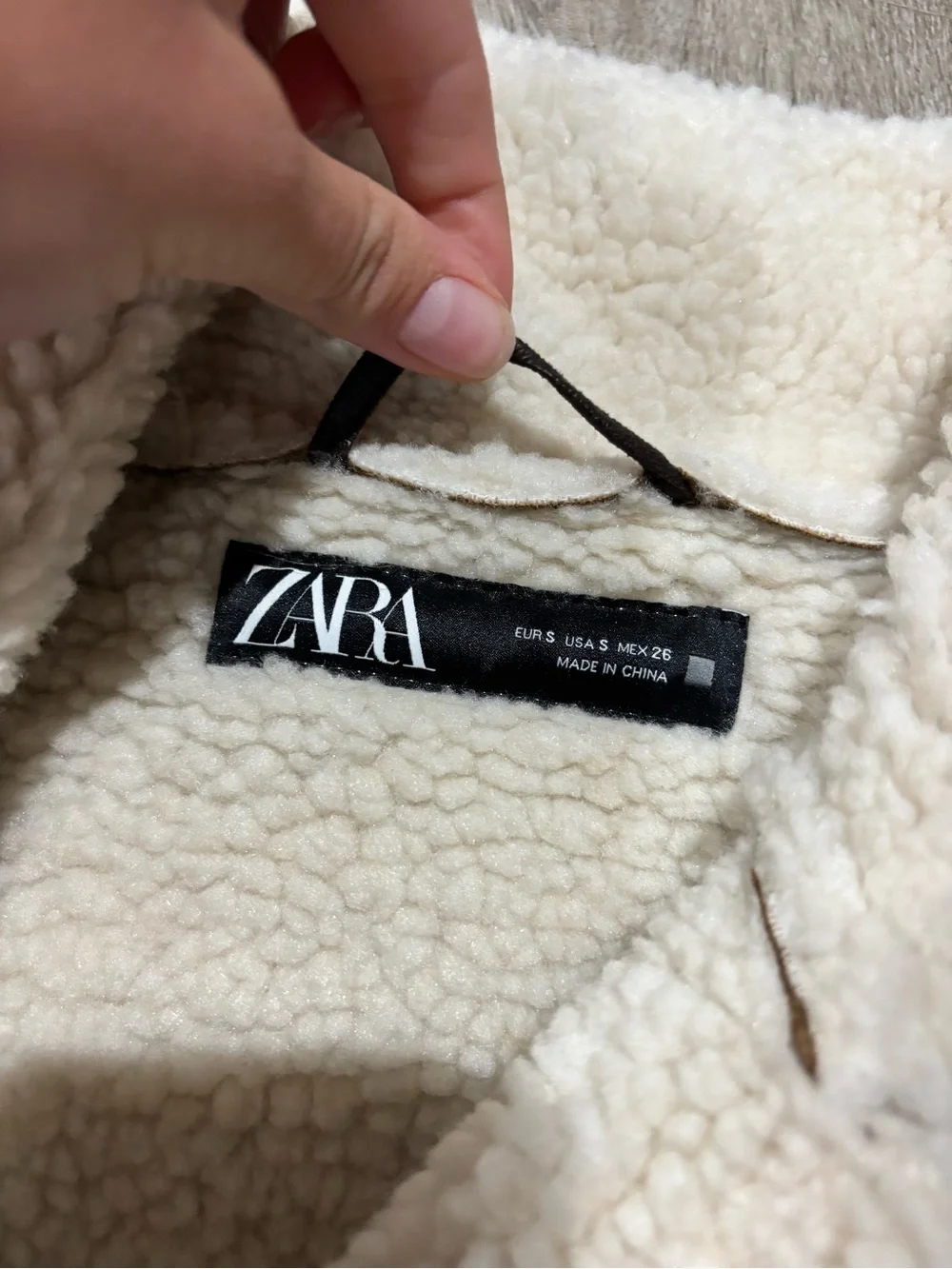 ZARA Combination Fleece Vest Taupe Size Small - Picture 6 of 6
